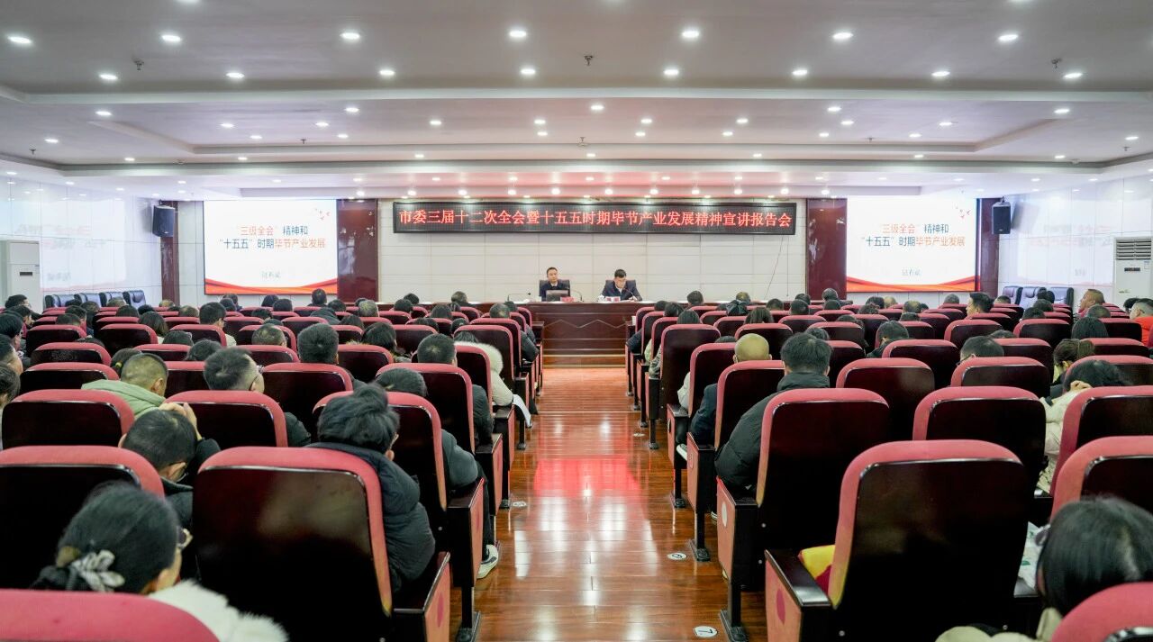            市委副秘书长、市委政研室主任陆有斌为我院教职工作市委三届十二次全会暨“十五五”时期毕节产业发展精神宣讲